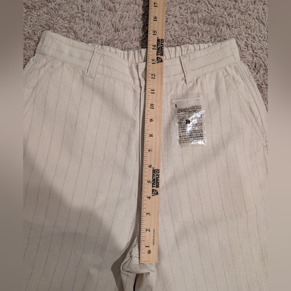NWT Uniqlo Linen Cotton Striped Tapered Pants - Picture 7 of 13